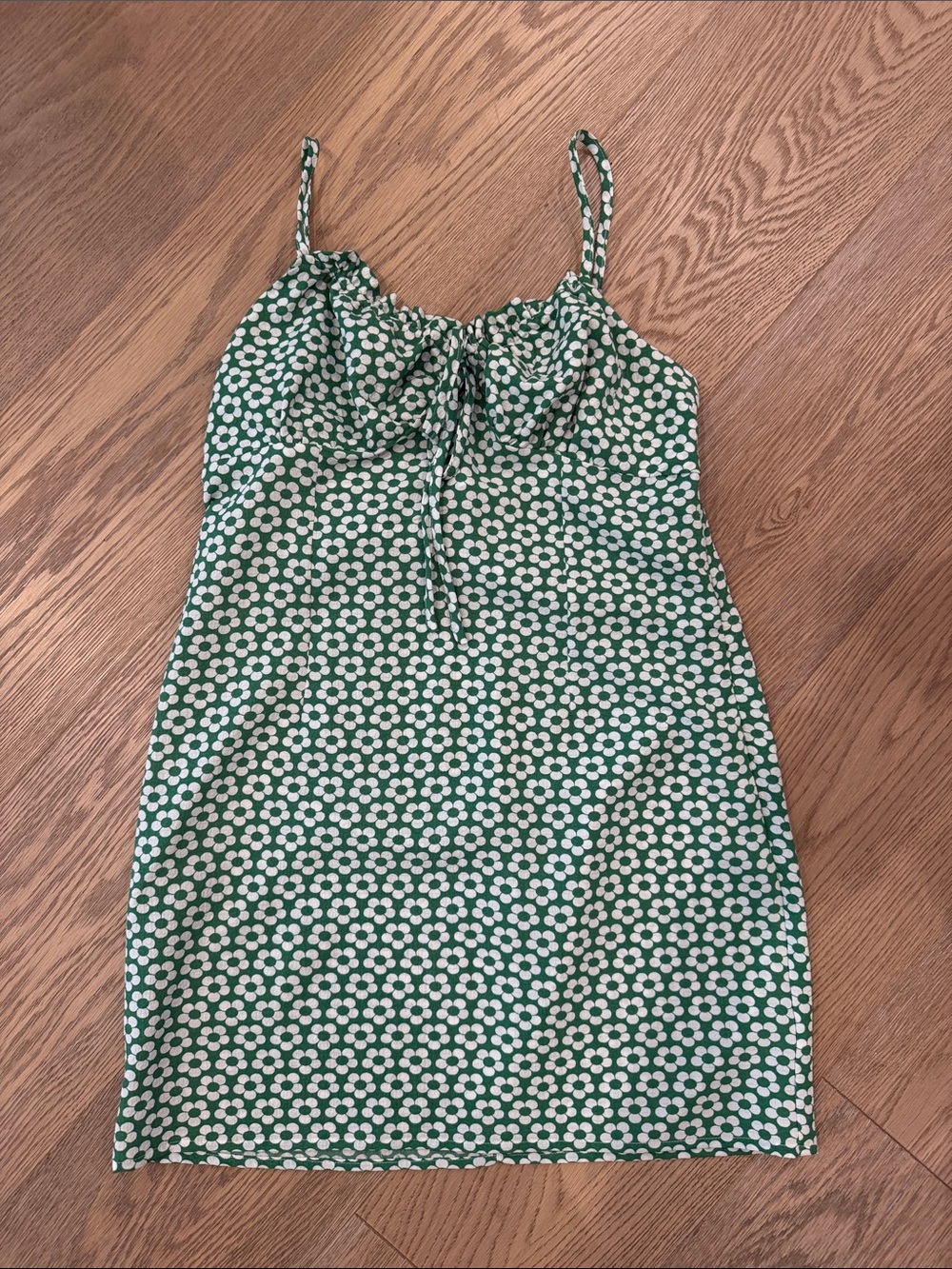 Juniper Blu Green Floral Tie-Front Mini Dress